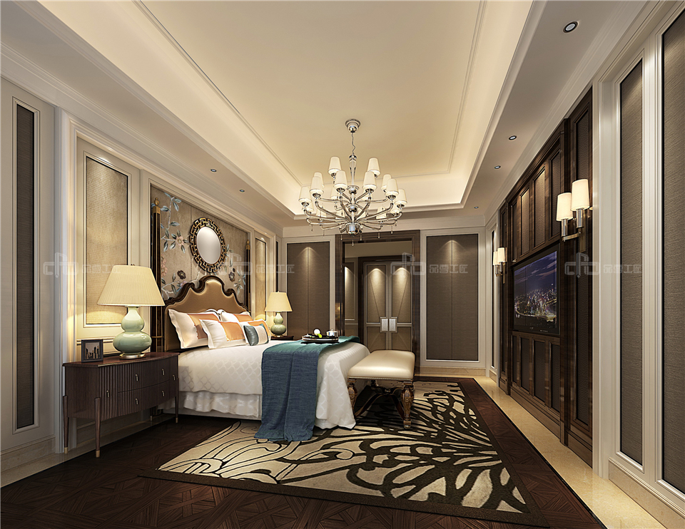美式全屋整木定制風格，臥室效果圖大全(圖2)