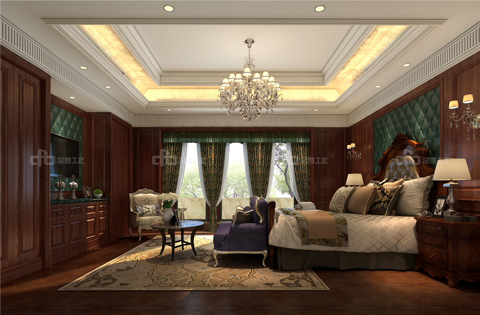 美式全屋整木定制風格，臥室效果圖大全(圖4)