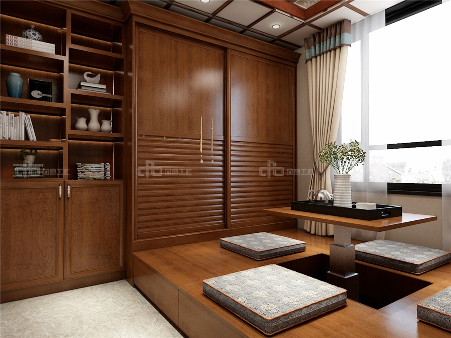 輕奢新中式風格效果圖,整木定制極簡新中式(圖7) 輕奢新中式風格效果圖,整木定制極簡新中式(圖7)