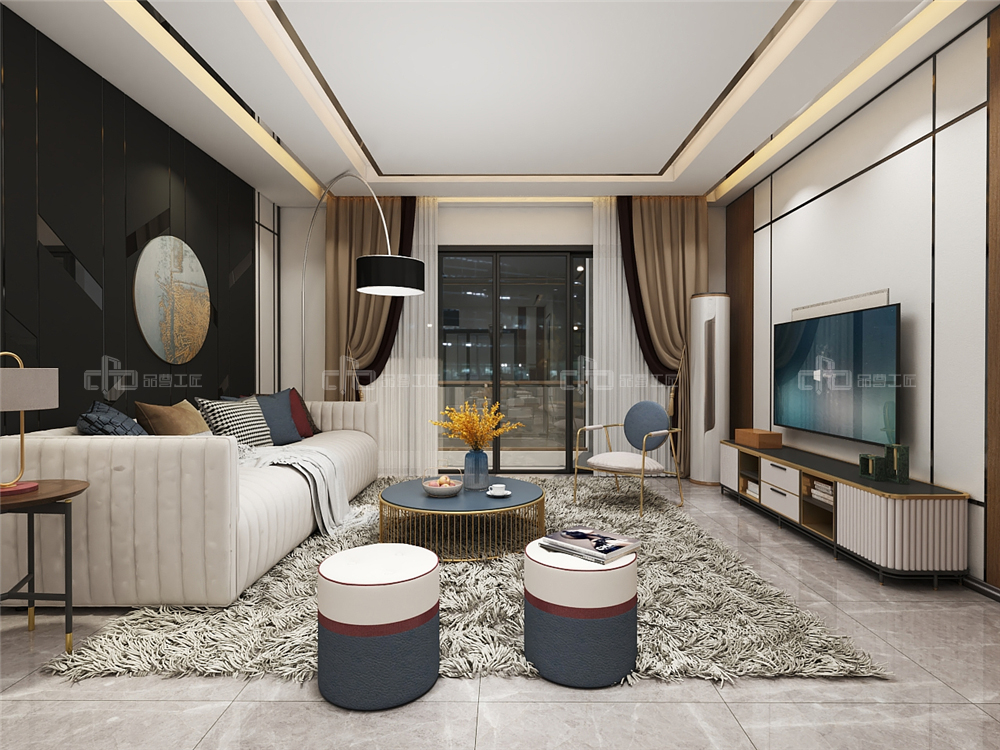 整木定制現(xiàn)代輕奢風(fēng)格與金屬共舞,領(lǐng)略流光歲(圖3) 整木定制客廳