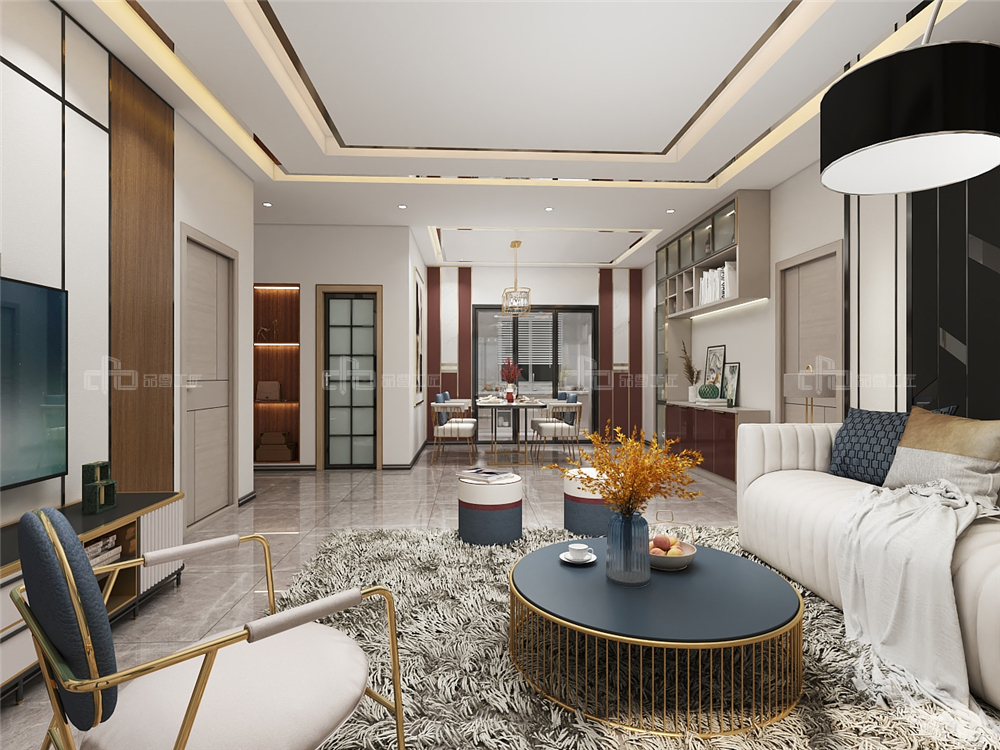 整木定制現(xiàn)代輕奢風(fēng)格與金屬共舞,領(lǐng)略流光歲(圖4) 整木定制客廳