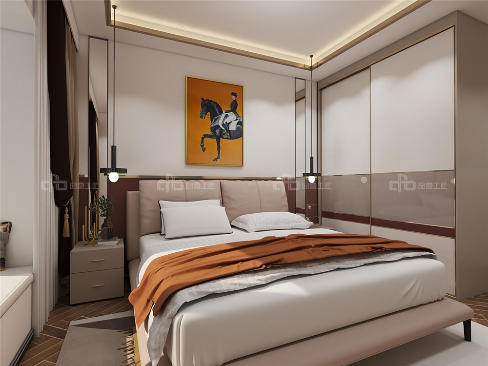 整木定制現(xiàn)代輕奢風(fēng)格與金屬共舞,領(lǐng)略流光歲(圖16) 整木定制臥室