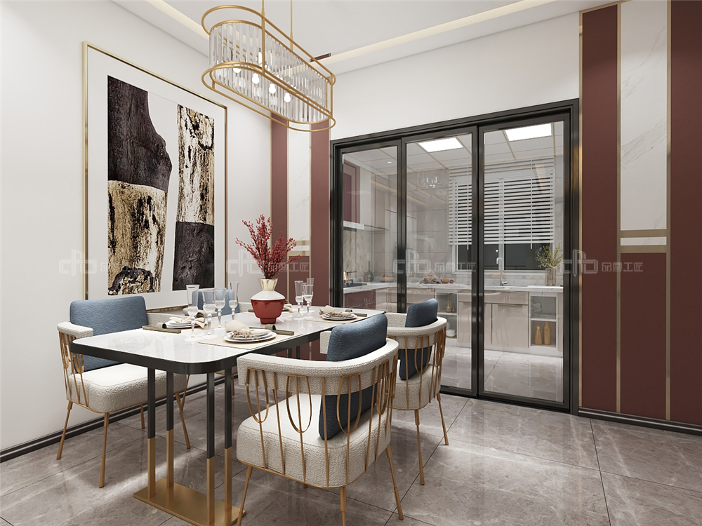 整木定制現(xiàn)代輕奢風(fēng)格與金屬共舞,領(lǐng)略流光歲(圖9) 整木定制餐廳
