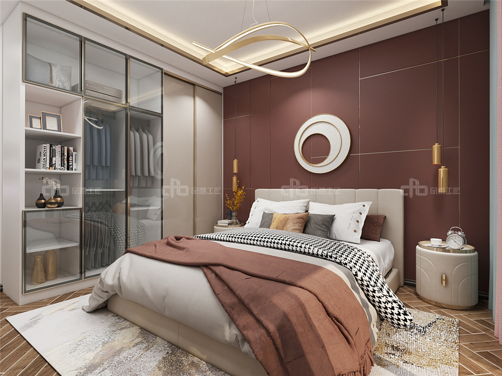 整木定制現(xiàn)代輕奢風(fēng)格與金屬共舞,領(lǐng)略流光歲(圖13) 整木定制臥室