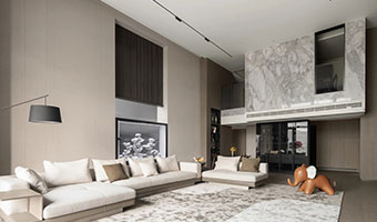 530㎡現代極簡豪宅，天然木皮定制別墅